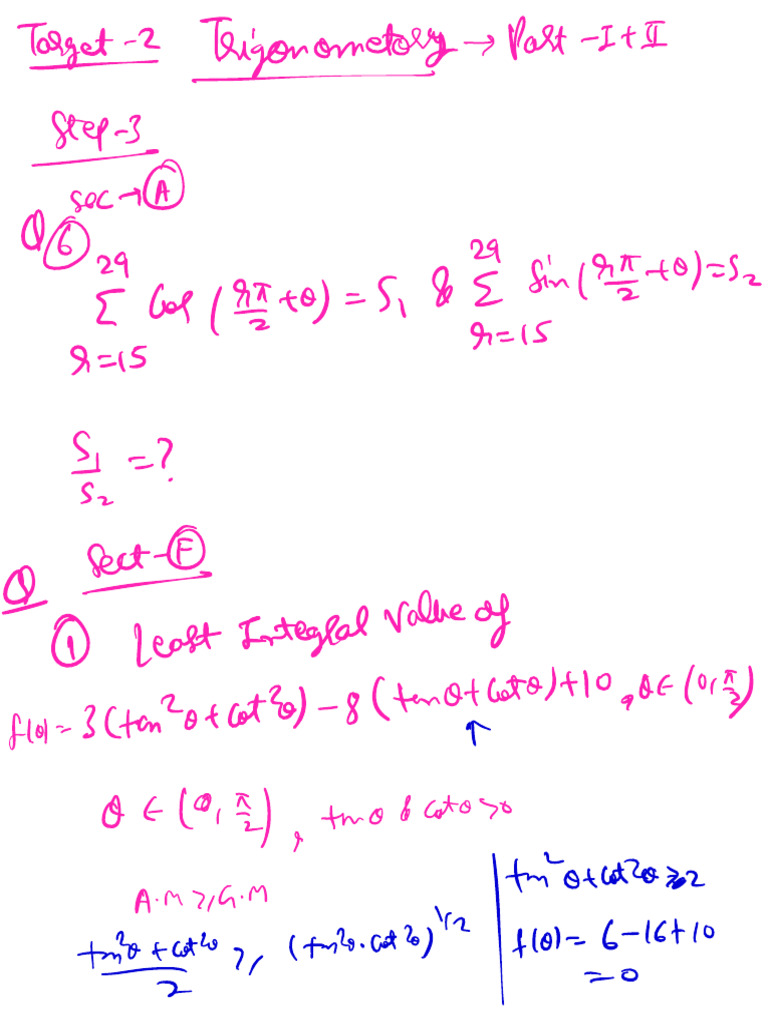 Advance Maths Lec - 2 Notes | PDF | Trigonometry | Triangle Geometry