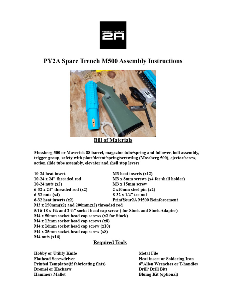 PY2A M500 88 Instructions | PDF | Screw | Nut (Hardware)