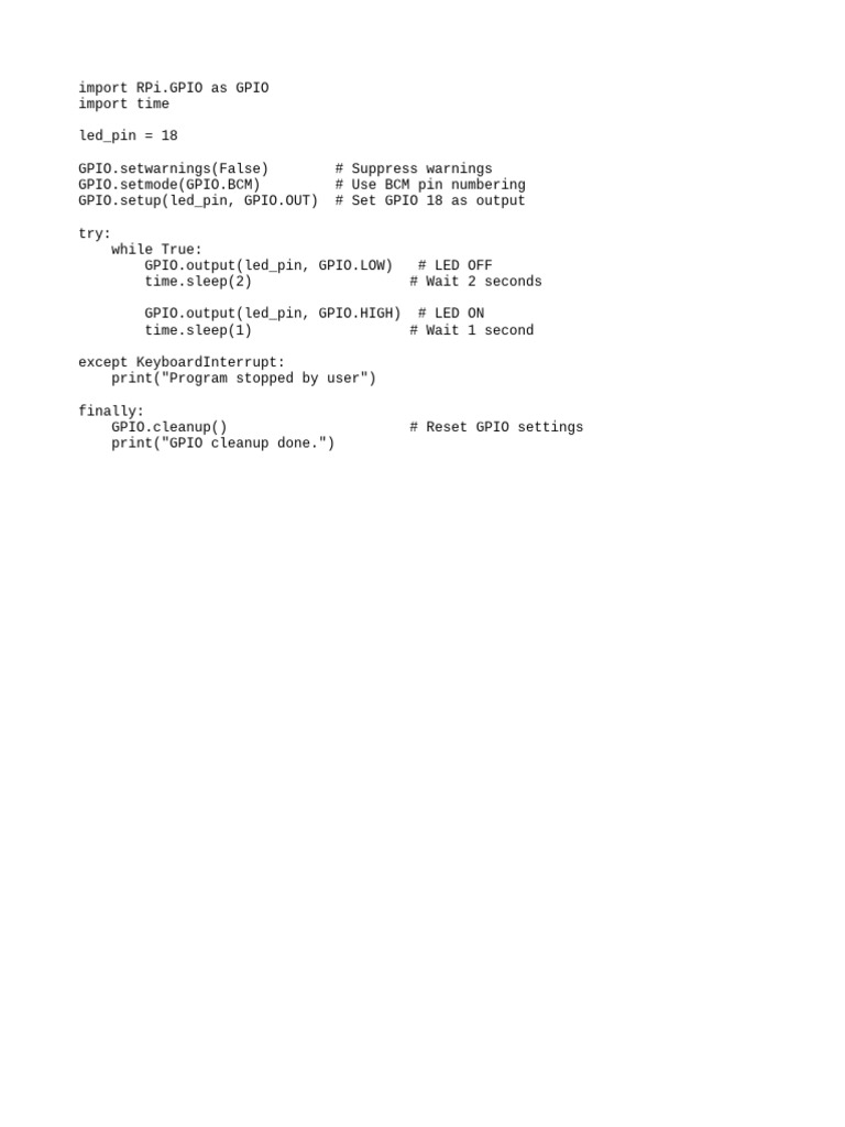 LED ON RPi | PDF