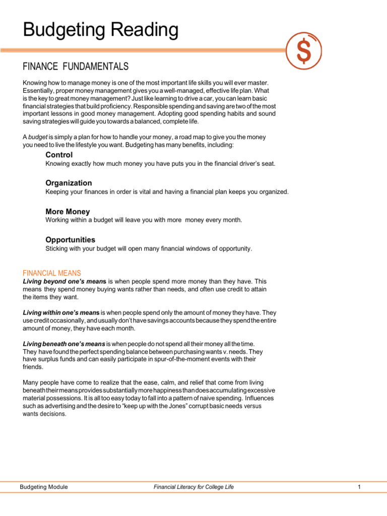 Essential Budgeting for College Students | PDF | Interest | Budget