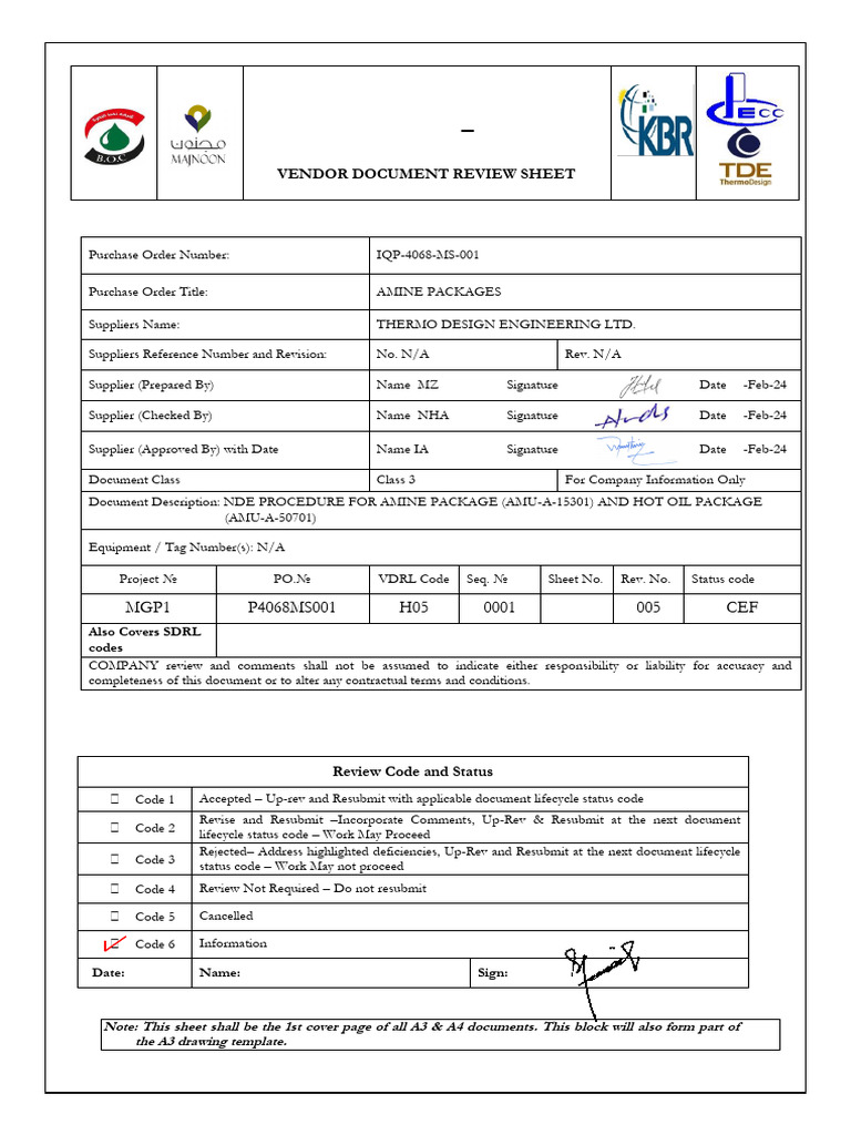 MGP1-P4068MS001-H05-0001 - 005 (2) - NDT | PDF | Nondestructive Testing ...