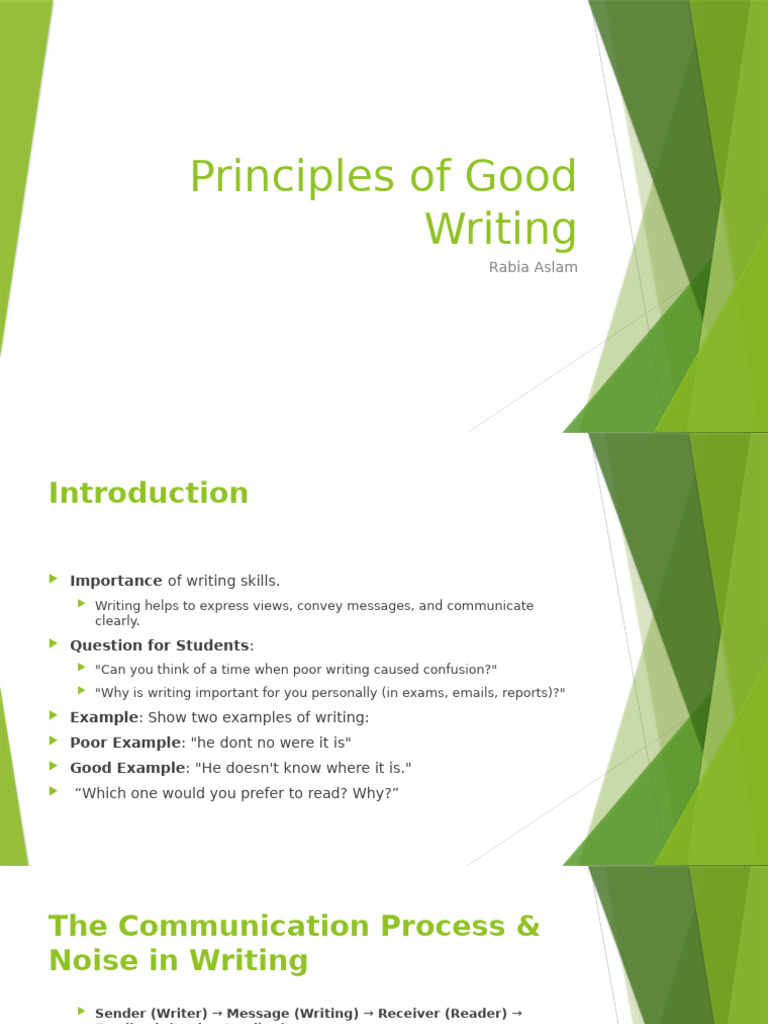 Principles of Effective Writing Skills | PDF | Communication | Human ...