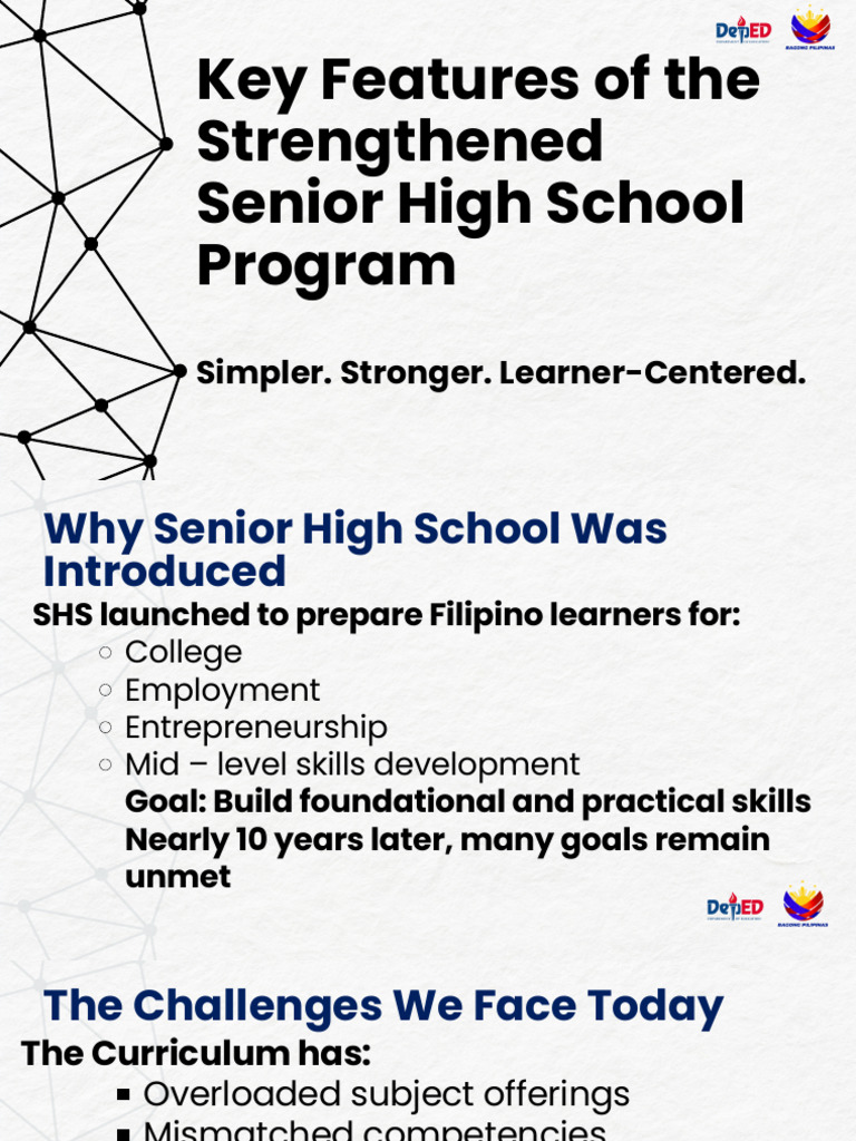 The Key Features of The Strengthened SHS | PDF | Science | Mathematics