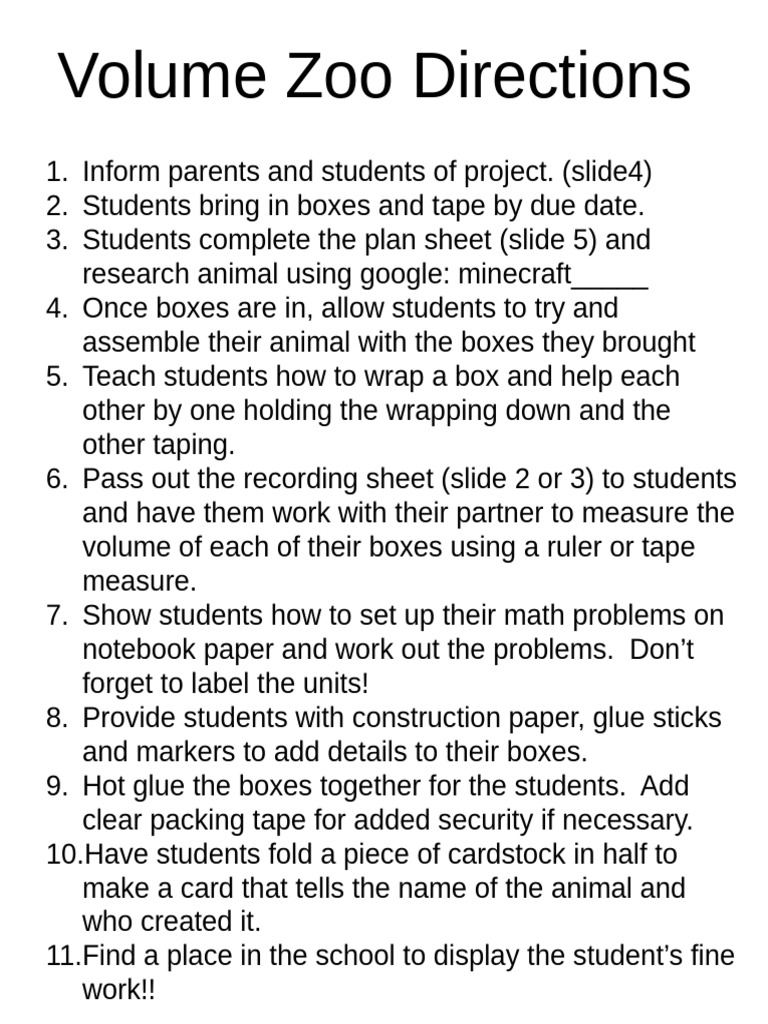 Volume Zoo Project Guidelines | PDF | Volume