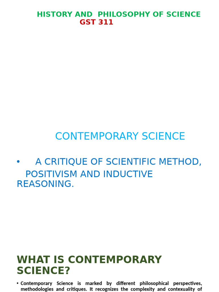 History and Philosophy of Science Week 11 | PDF | Scientific Method ...