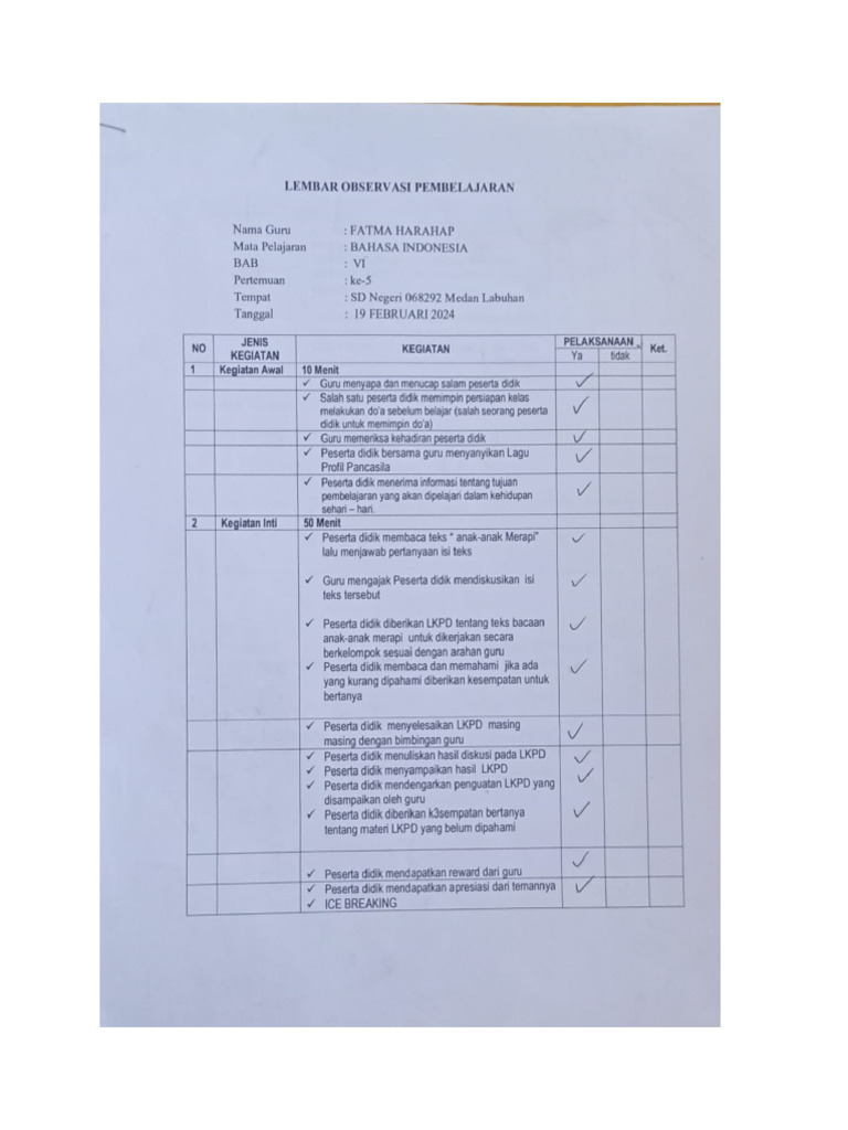 Observasi Fatma | PDF