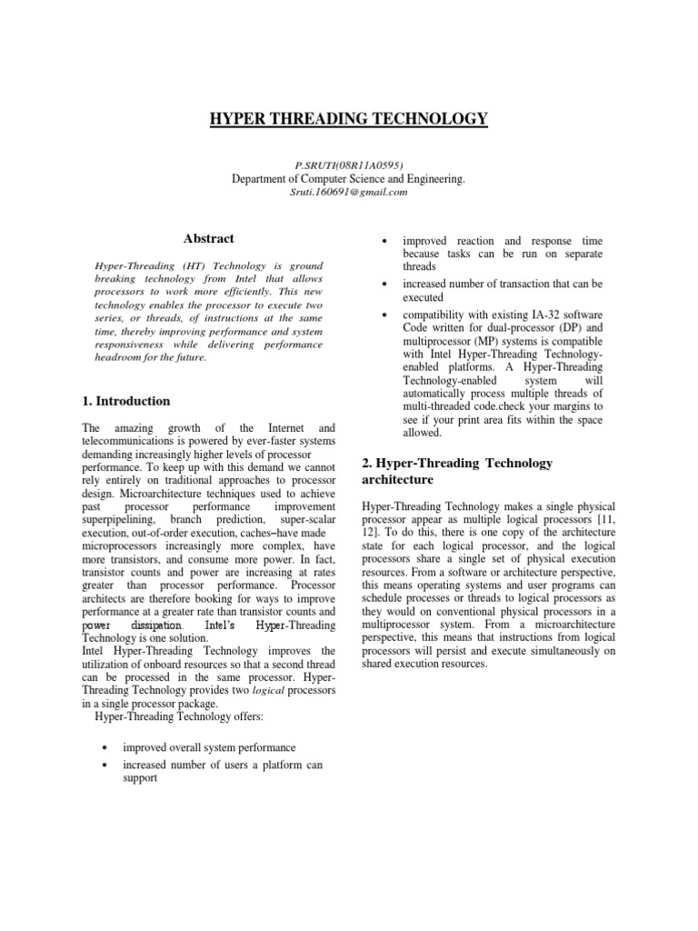 Hyper Threading Technology | PDF | Central Processing Unit | Thread ...
