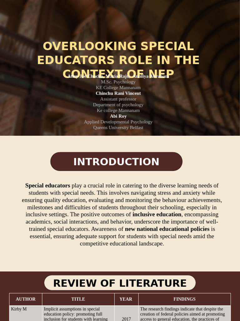 Special Educators' Role in NEP Challenges | PDF | Teachers | Inclusion ...