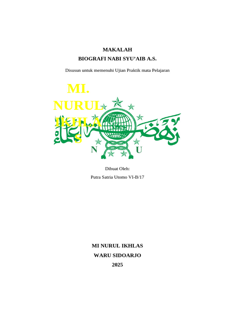 Biografi dan Teladan Nabi Syu'aib A.S. | PDF