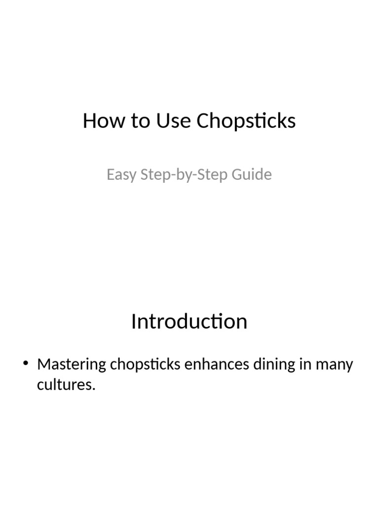 How_to_Use_Chopsticks | PDF