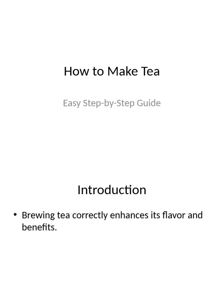 How to Brew Perfect Tea at Home | PDF