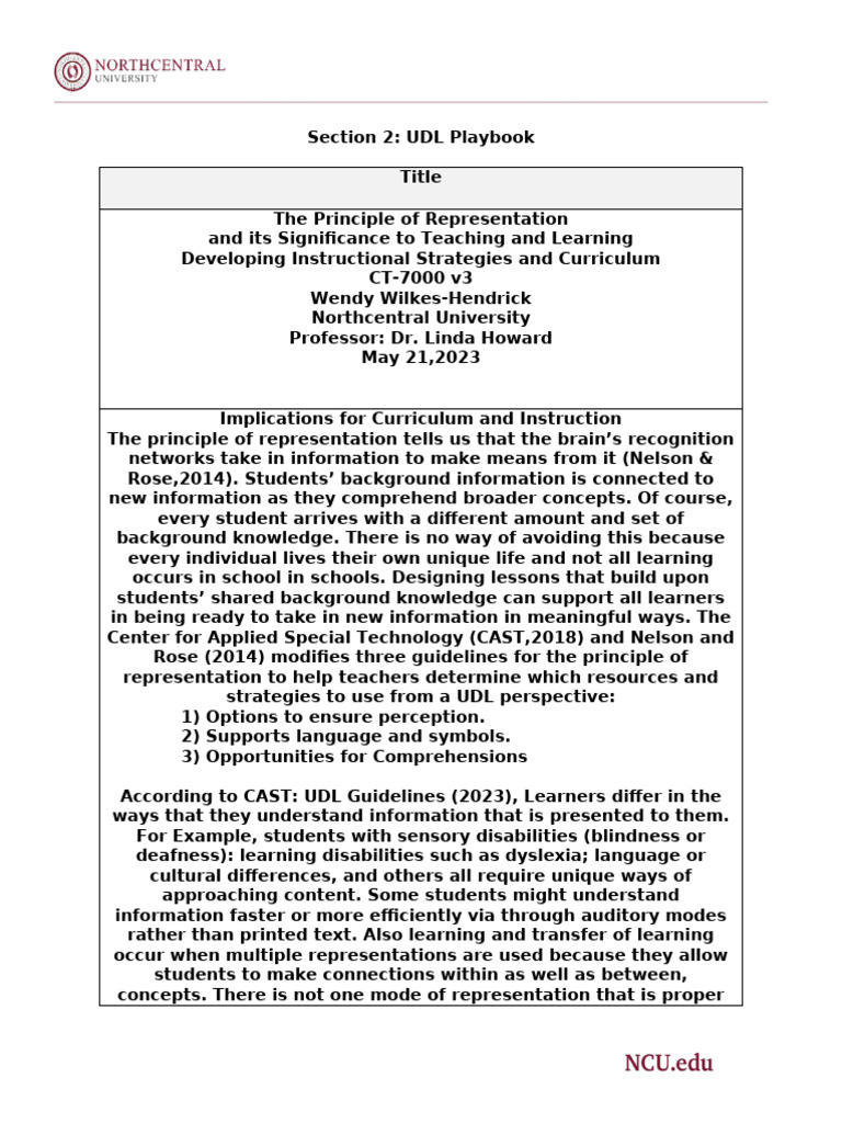 UDL Strategies for Effective Teaching | PDF | Reading Comprehension ...