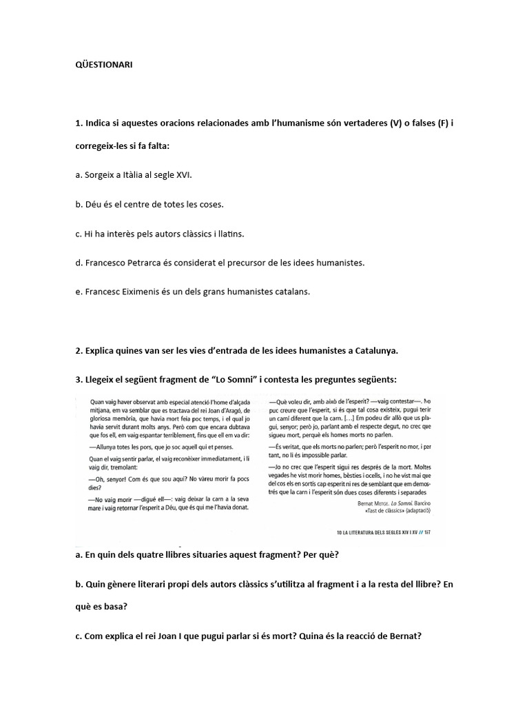 Qüestionari | PDF