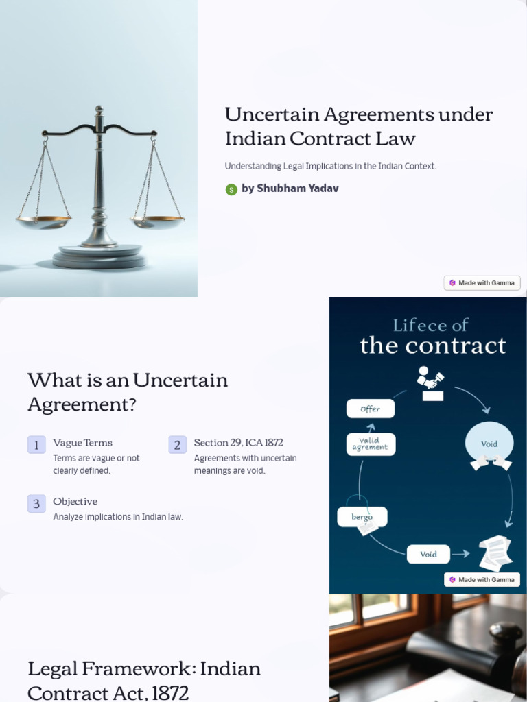 Uncertain Agreements in Indian Contract Law | PDF