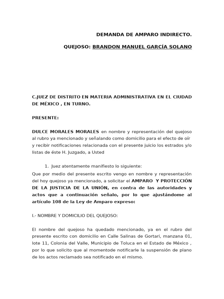 Amparo Indirecto por Arresto Ilegal | PDF | Debido al proceso | Justicia
