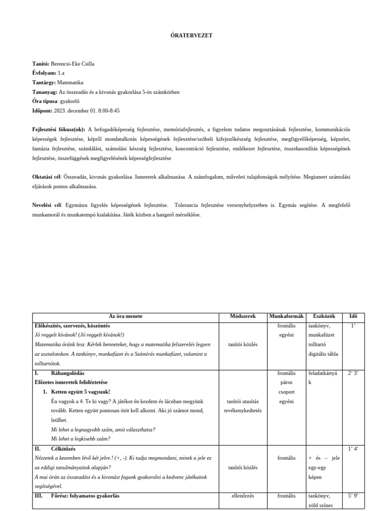 Matematika Összeadás Kivonás Gyakorlása 5 Ig Becs | PDF