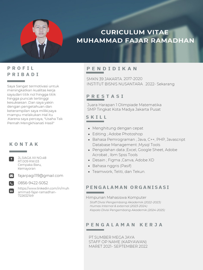 Profil Muhammad Fajar Ramadhan | PDF