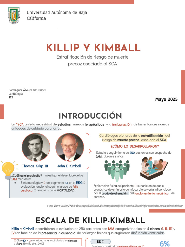 Clasificación Killip-Kimball en IAM | PDF | Infarto de miocardio ...