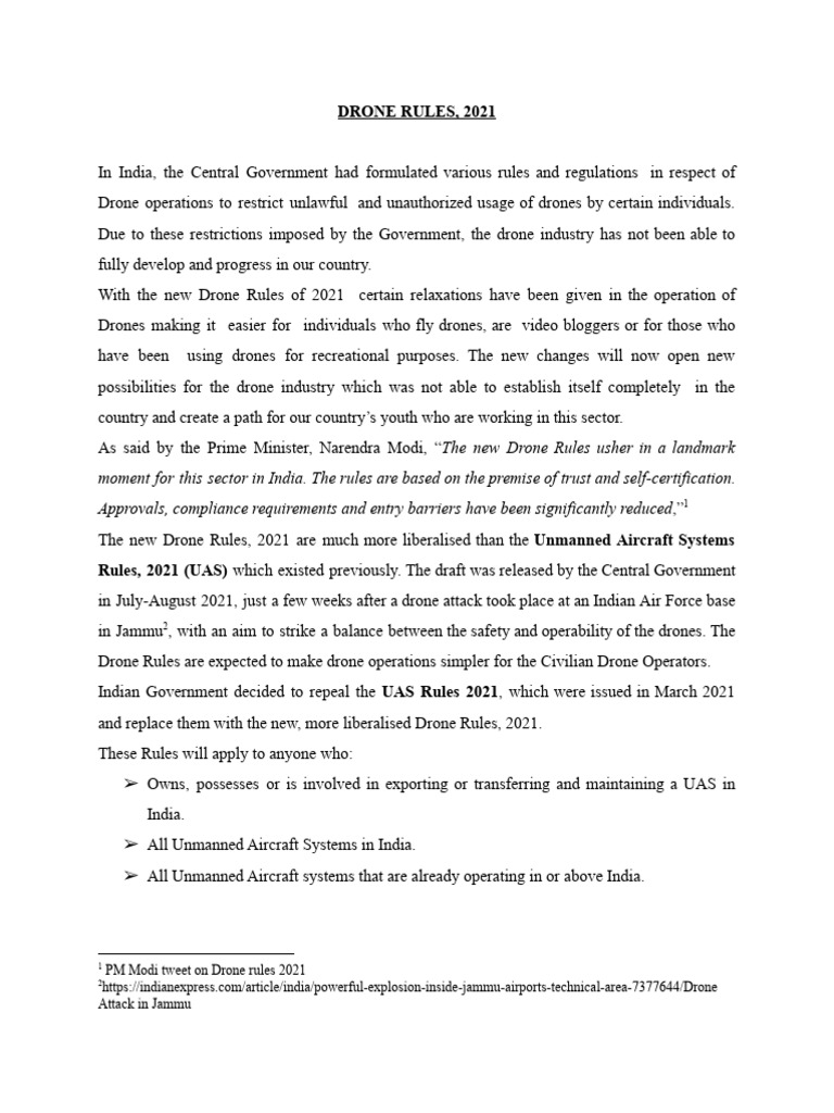 Drone Rules 2021 - Research | PDF | Unmanned Aerial Vehicle | Aviation