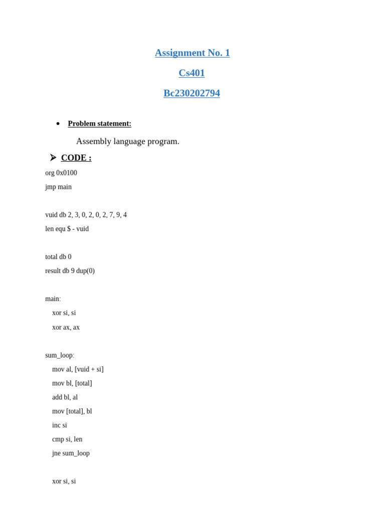 Spring 2025 - CS401 - 1 - BC230202794 | PDF