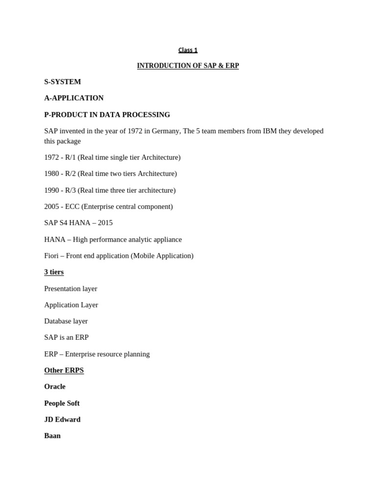Overview of SAP ERP Systems | PDF