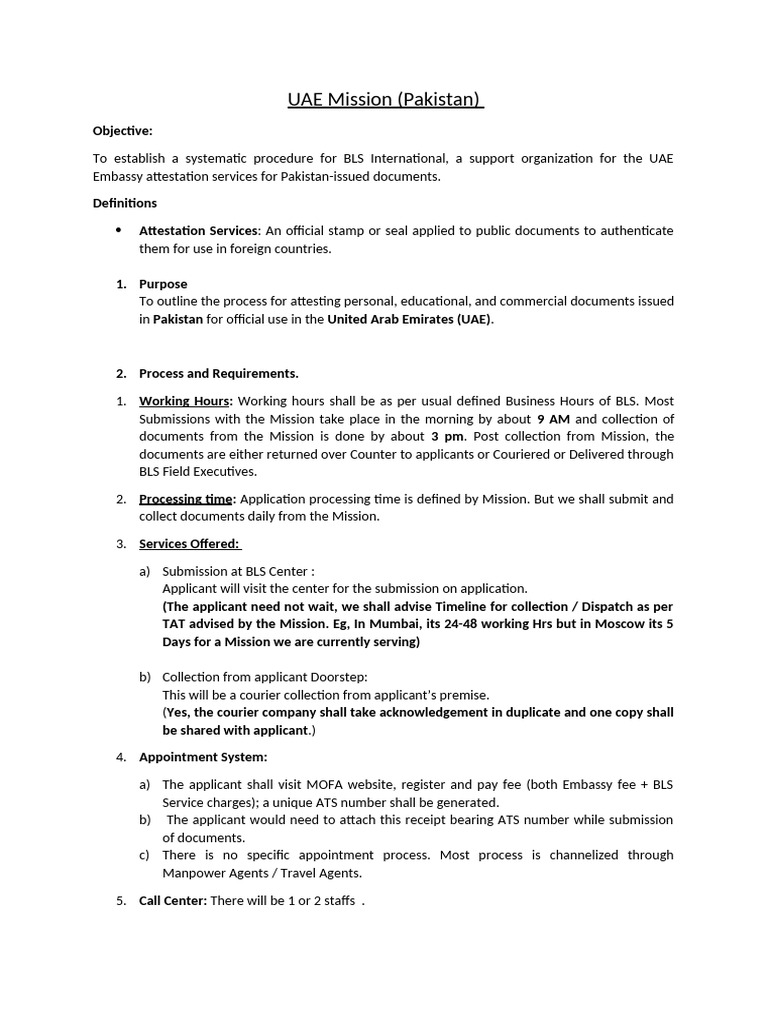 UAE Embassy Document Attestation Process | PDF