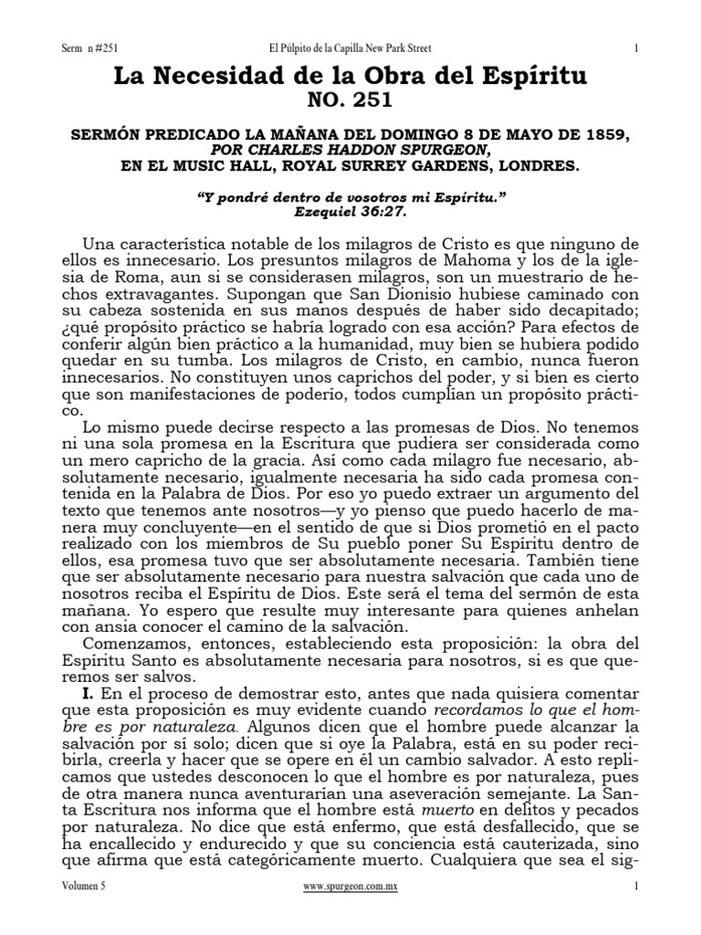 La Obra Del Espiritu Santo Chrles Spurgeon | PDF | Cristo (título) | Pecado