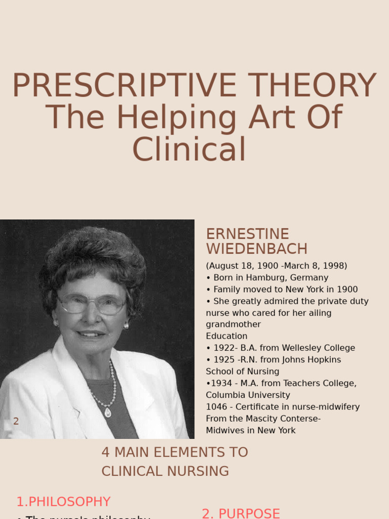 Wiedenbach's Prescriptive Nursing Theory | PDF | Nursing | Cognition