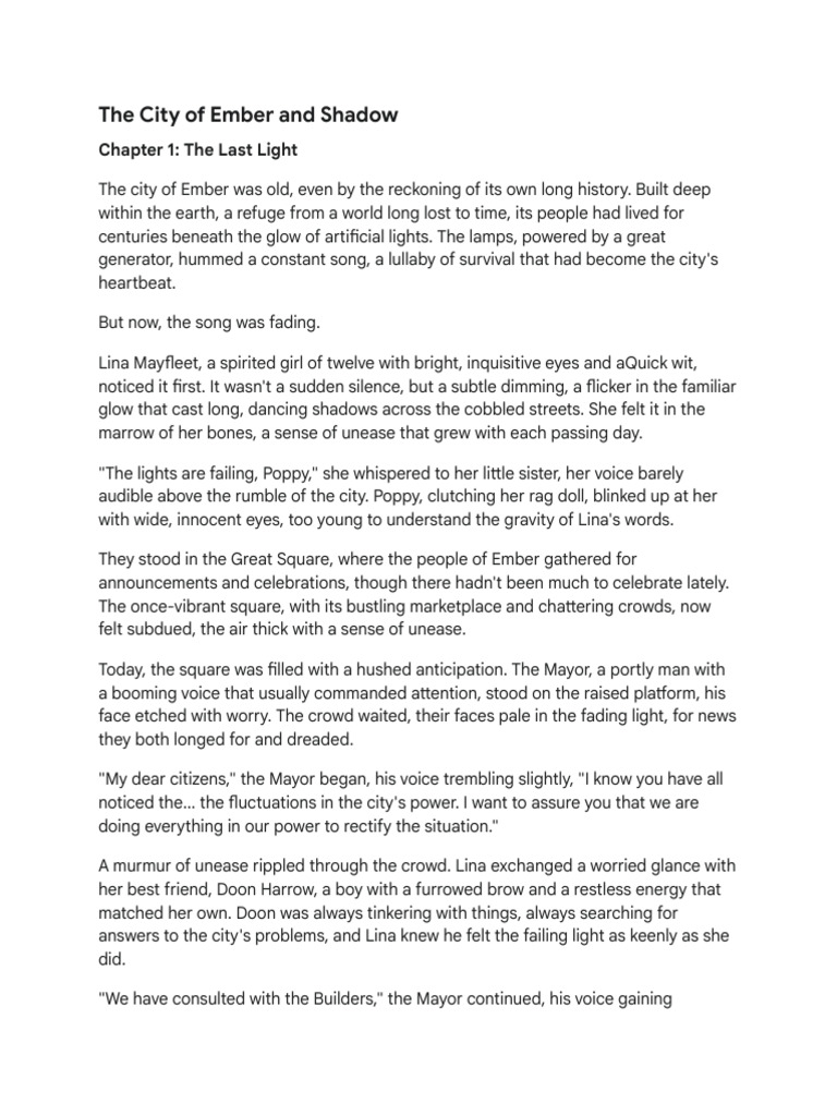 The City of Ember and Shadow PDF