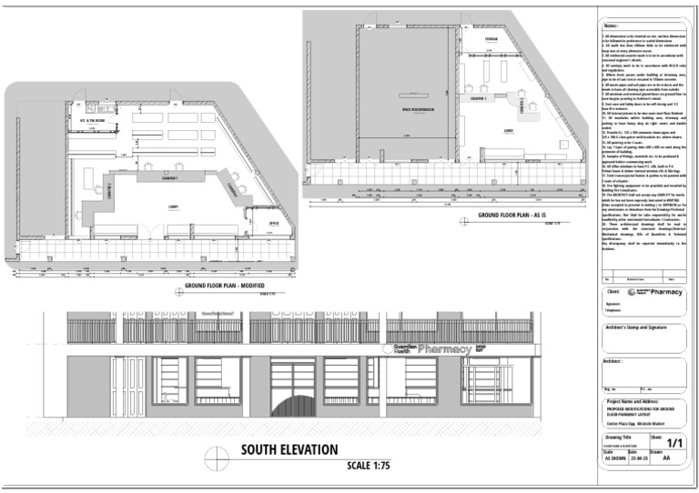 Ground Floor Pharmacy Layout Plans | PDF | Building Engineering | Civil ...