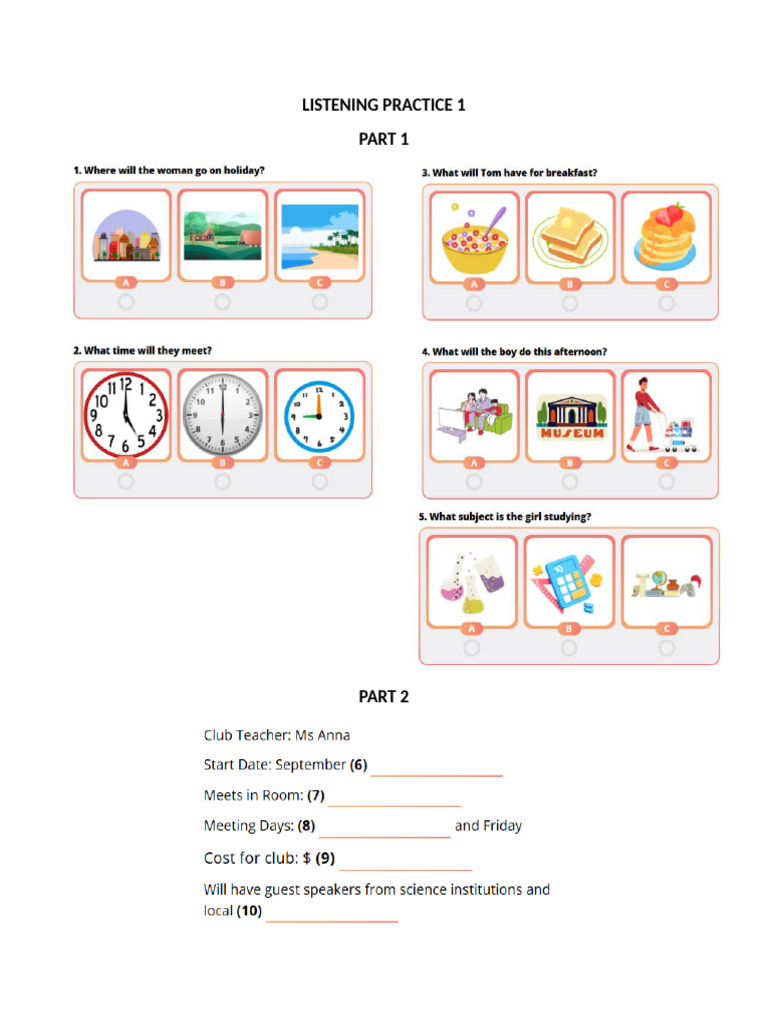 Listening Practice 1 (Challenge 78) | PDF