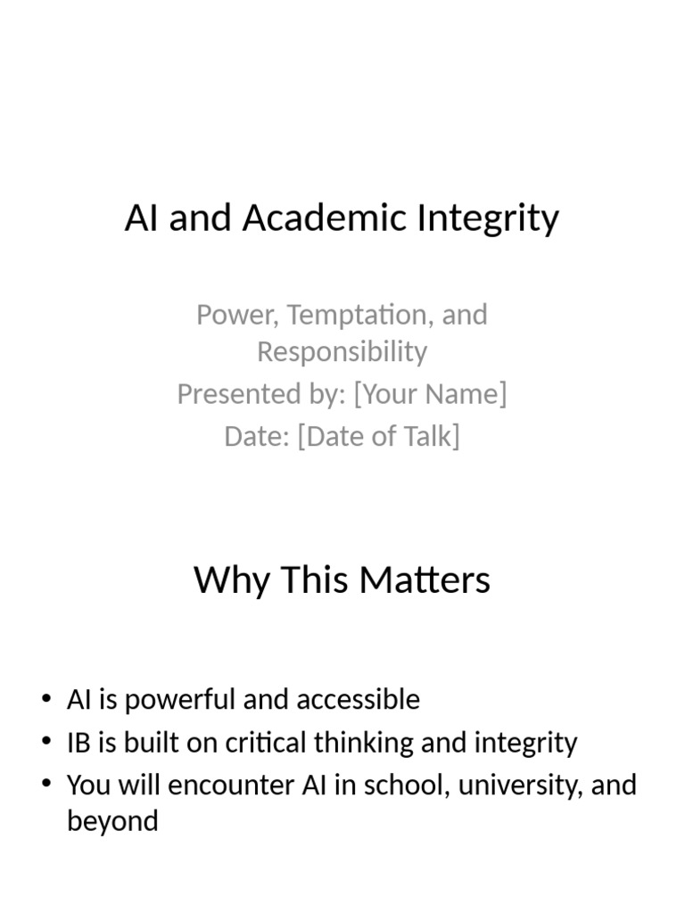 AI and Academic Integrity ISN Rebuilt | PDF | Academic Integrity ...