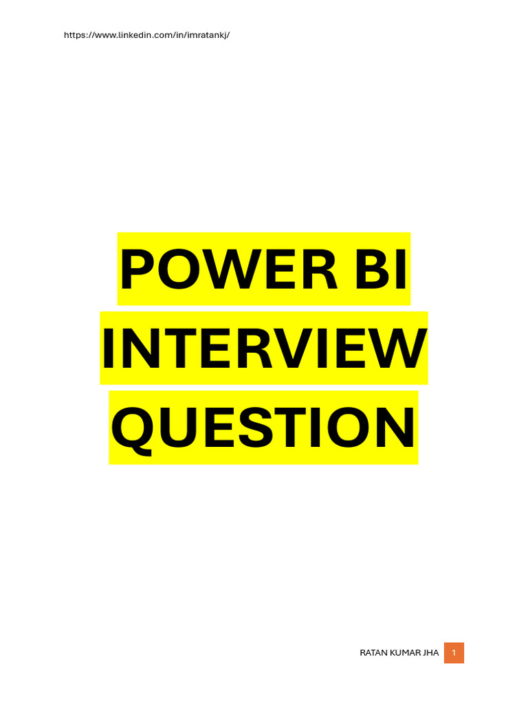 Power BI Interview Questions Guide | PDF | Microsoft Excel | Databases