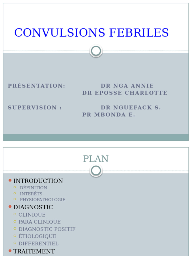 Convulsions fébriles chez l'enfant | PDF | Fièvre | Maladies et troubles
