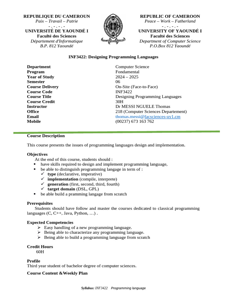 Designing Programming Languages Course | PDF | Programming Language ...