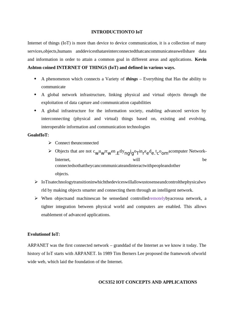 OCS352 IoT Concepts and Applications New | PDF | Internet Of Things ...