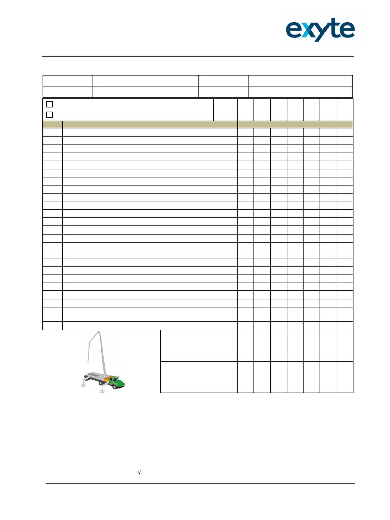Concrete Pump Inspection Checklist | PDF | Wheeled Vehicles | Motor Vehicle
