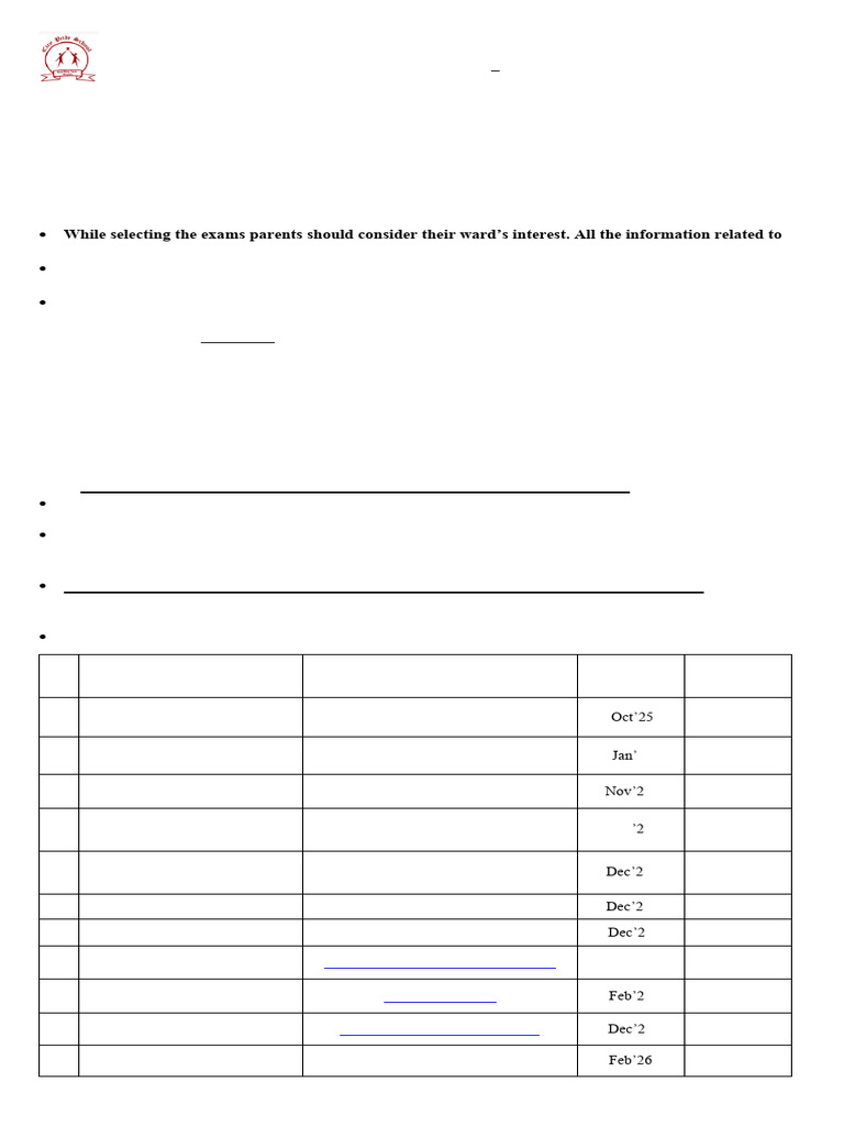 Competitive Exam Selection for Grade 5 | PDF