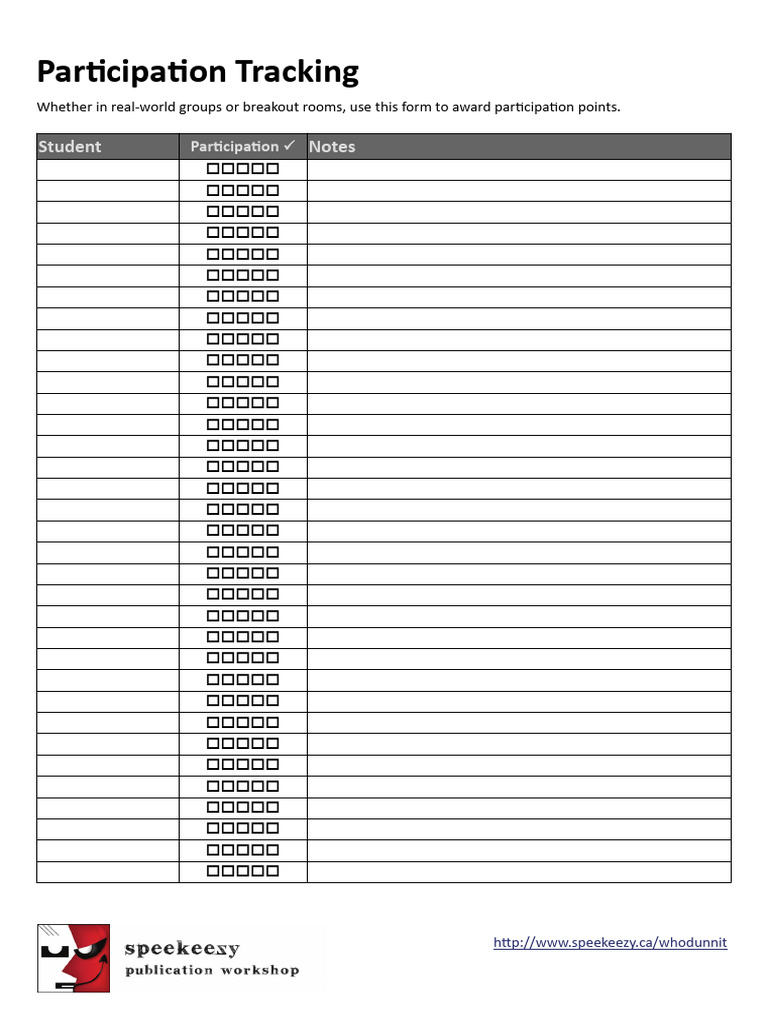 Participation Tracking Form Guide | PDF