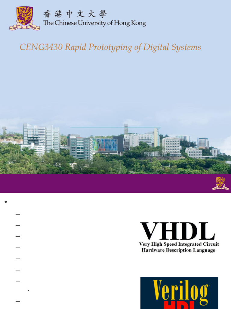 Lec12 VHDL Versus Verilog | PDF | Vhdl | Hardware Description Language