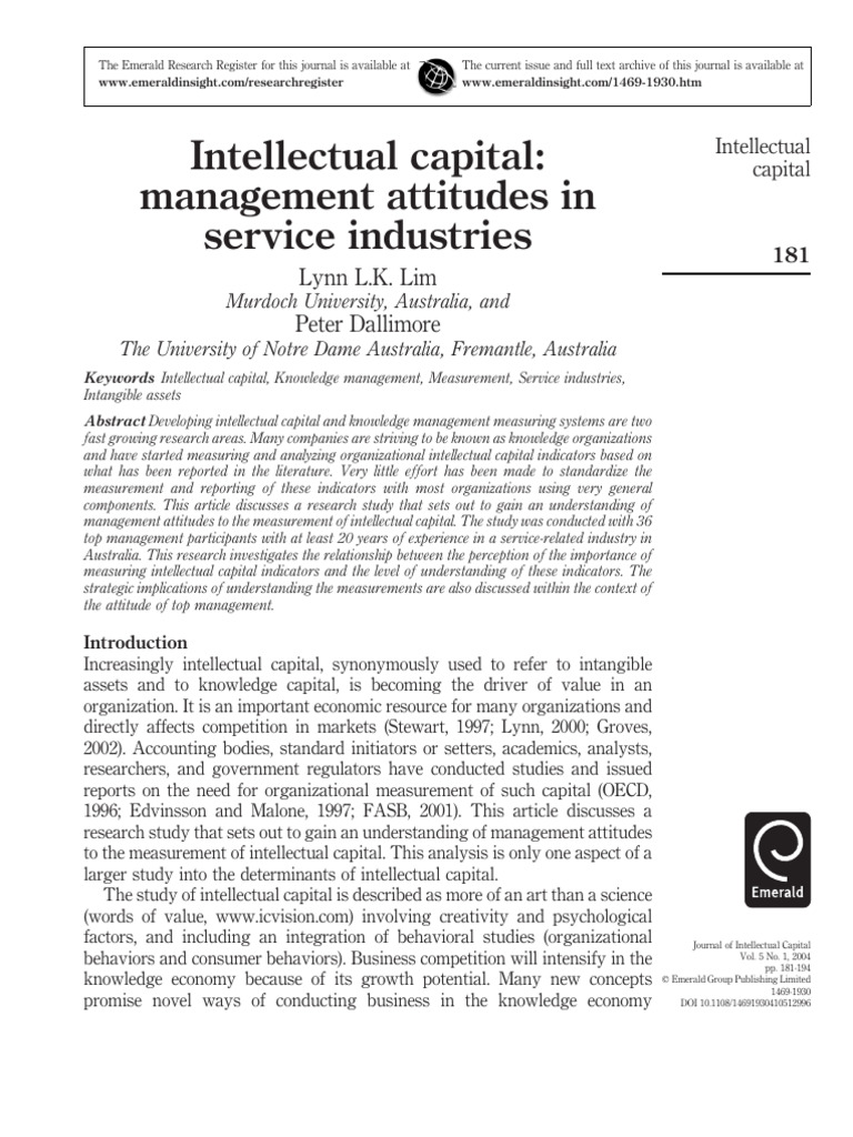 Lim 2004 | PDF | Capital (Economics) | Intangible Asset