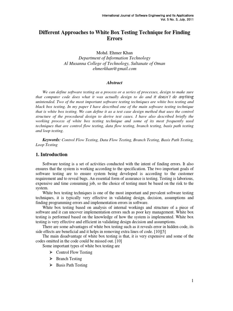 White Box Testing Techniques Overview | PDF | Computers