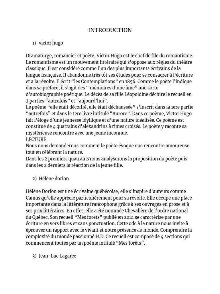Introduction à Victor Hugo et son œuvre | PDF | Victor Hugo