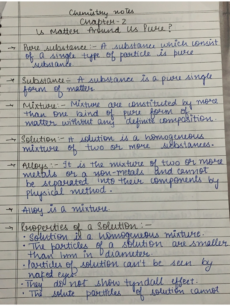 Science Notes Lesson Is Matter Around Us Pure | PDF