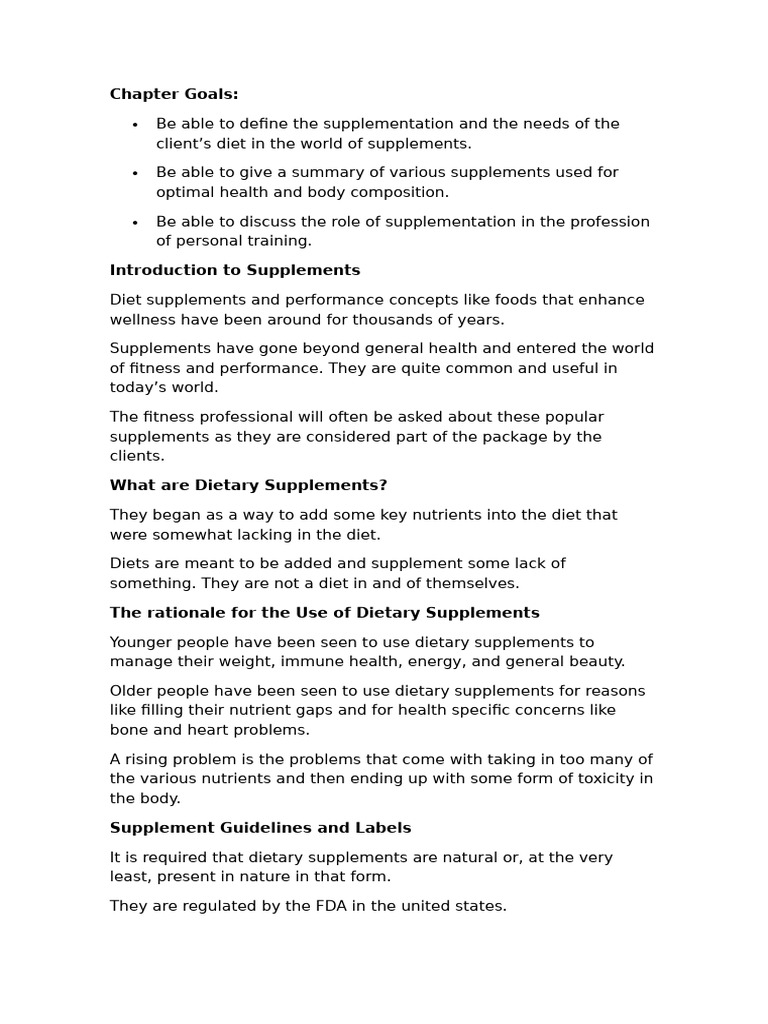 Understanding Dietary Supplements and Use | PDF | Dietary Supplements ...