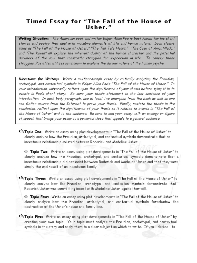 The fall of the house of usher essay topics image