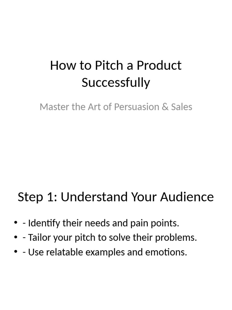 Effective Product Pitching Techniques | PDF