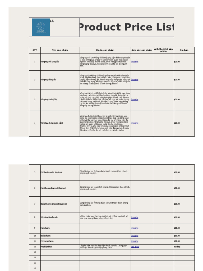 Product Price List | PDF