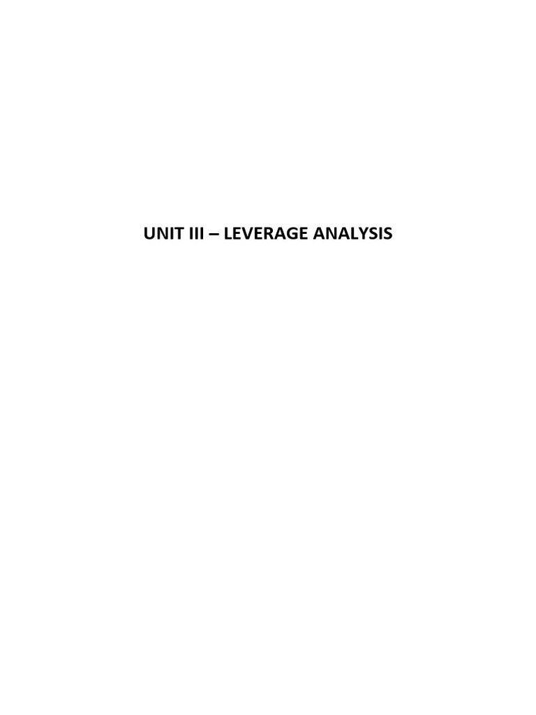 Leverage Analysis in Financial Management | PDF | Capital Structure ...