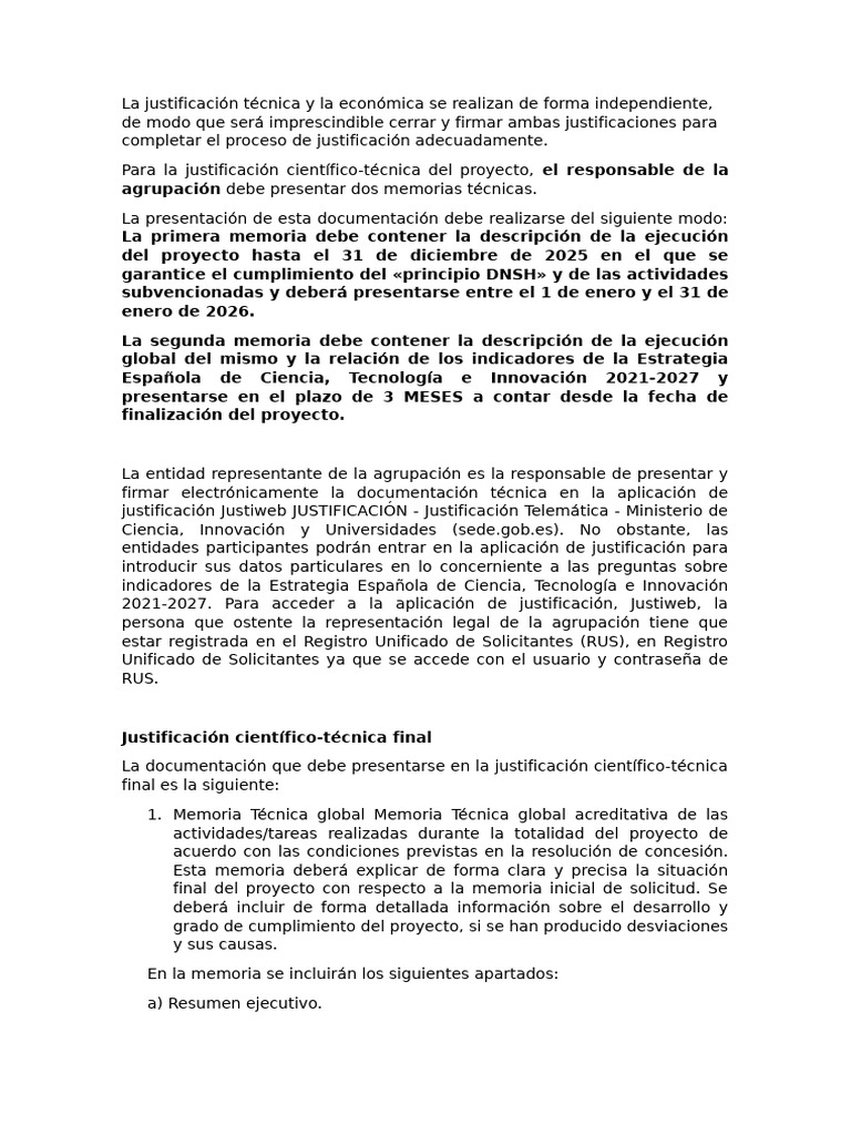 Justificación Técnica y Económica del Proyecto | PDF | Memoria